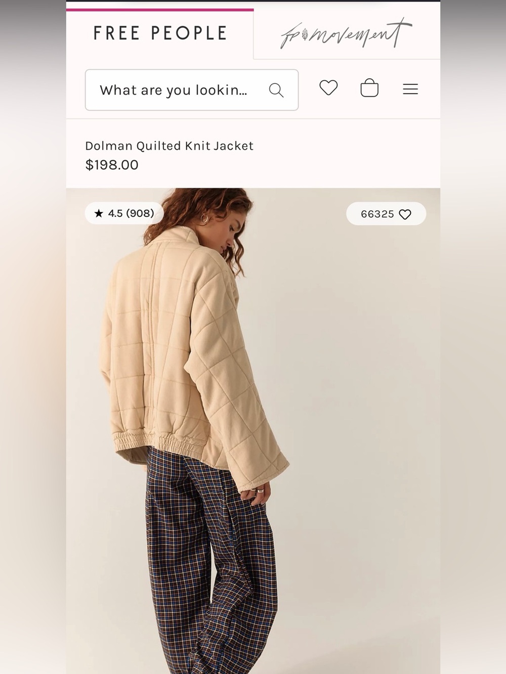 Free People Quilted Dolman Knit Jacket